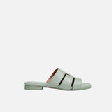 15 Woven Leather Slippers Water Green Soft