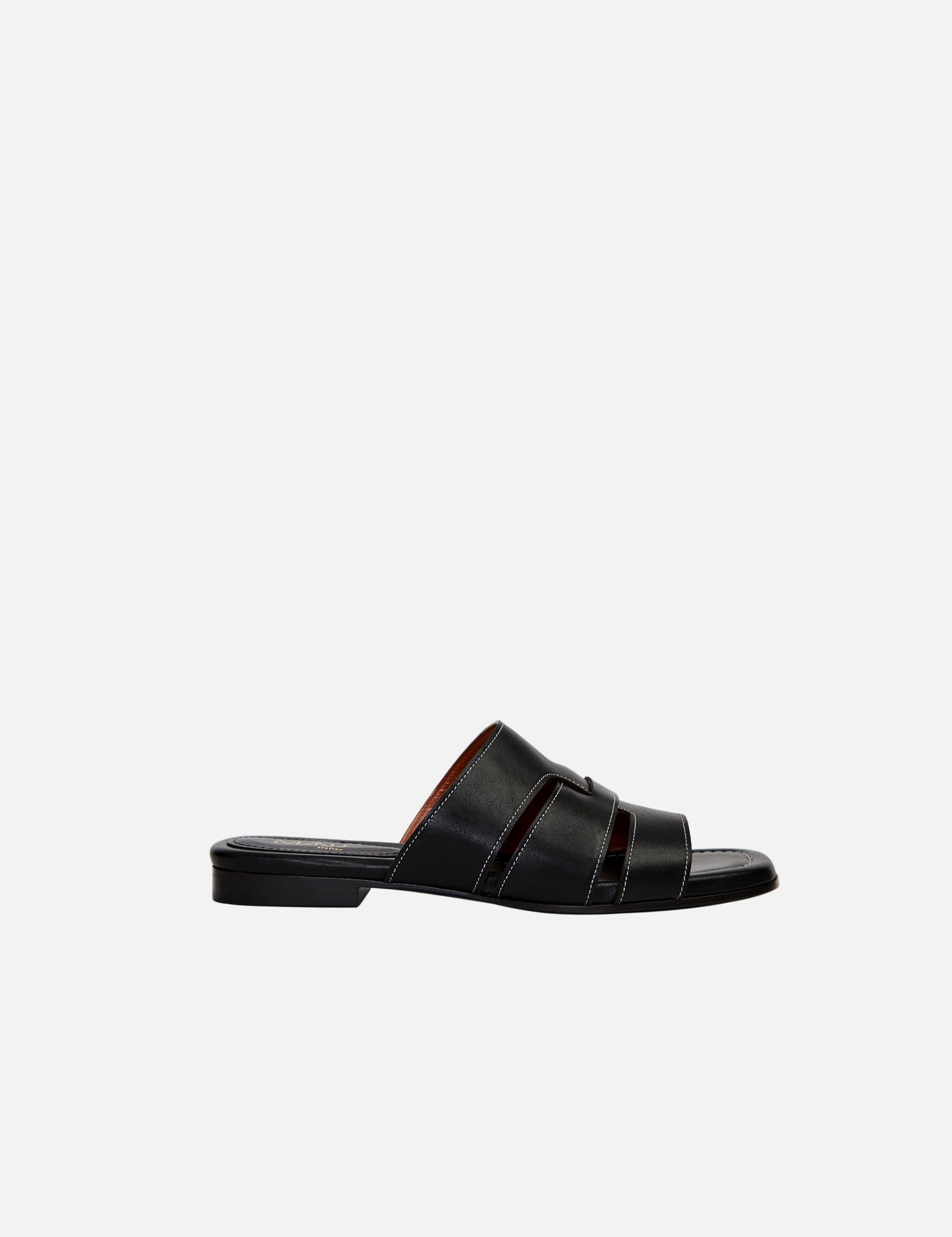 15 Woven Leather Slippers Black Soft