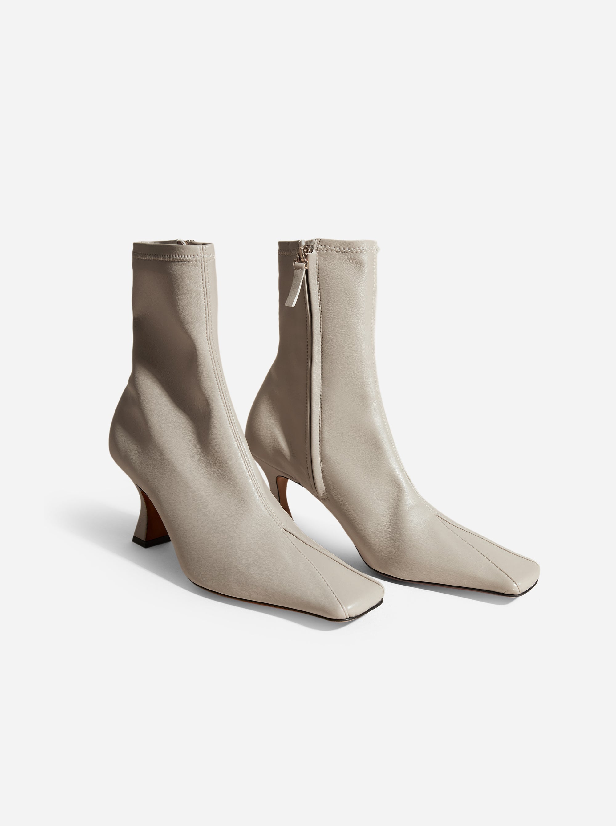 Duck Boots Stretch Vegan Leather Light Grey Side