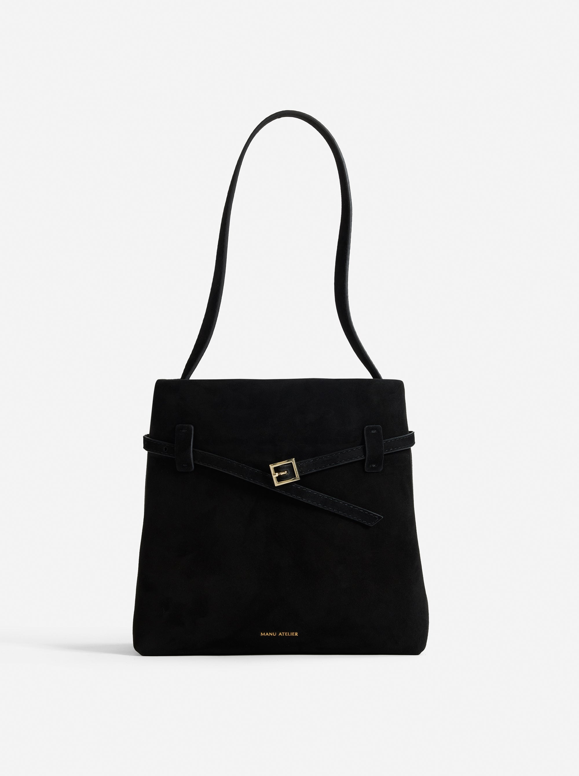 Mini Tote du Jour Black Suede Open Front