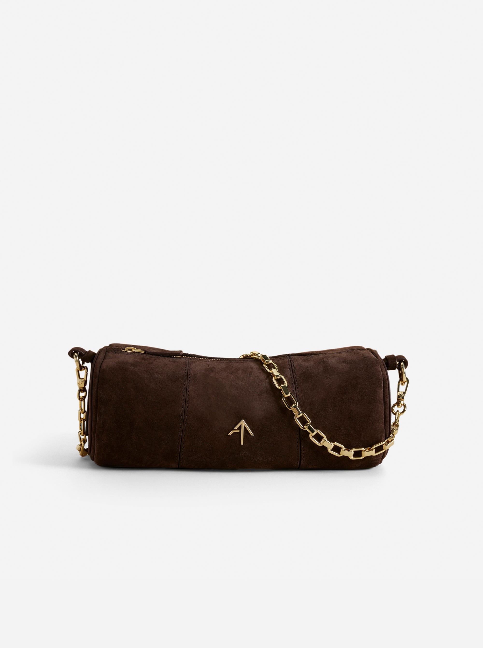 Cylinder Deep Brown Suede Front
