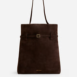 Tote du Jour Deep Brown Suede Front
