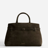 Le Cambon 40 Tobacco Green Suede Front
