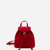 Mini Backpack Red Suede front