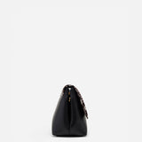 The Fold Bag Black Suede & Snake Embossed Side