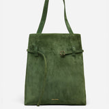 Tote du Jour Velvet Green Suede Front