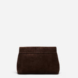 THE FOLD BAG SUEDE LEATHER DEEP BROWN BACK