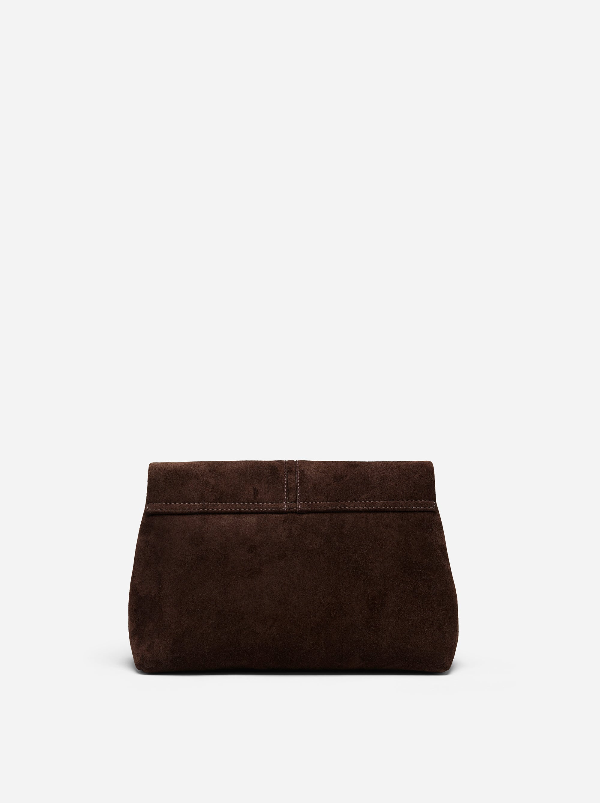 THE FOLD BAG SUEDE LEATHER DEEP BROWN BACK