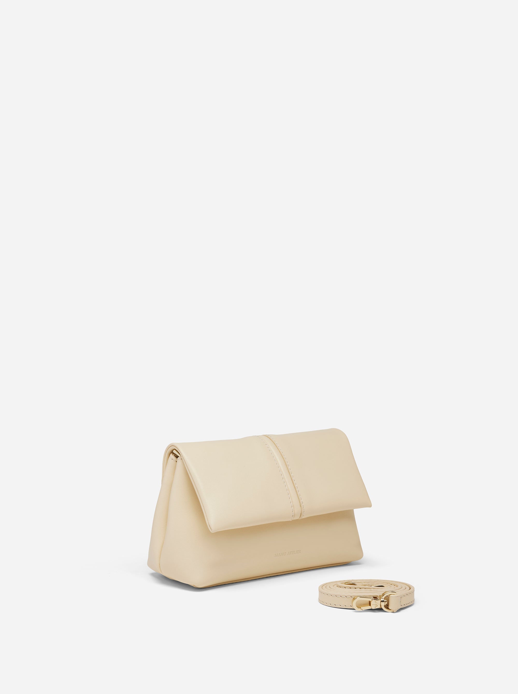 THE MINI FOLD BAG SOFT CALF LEATHER VANILLA SIDE