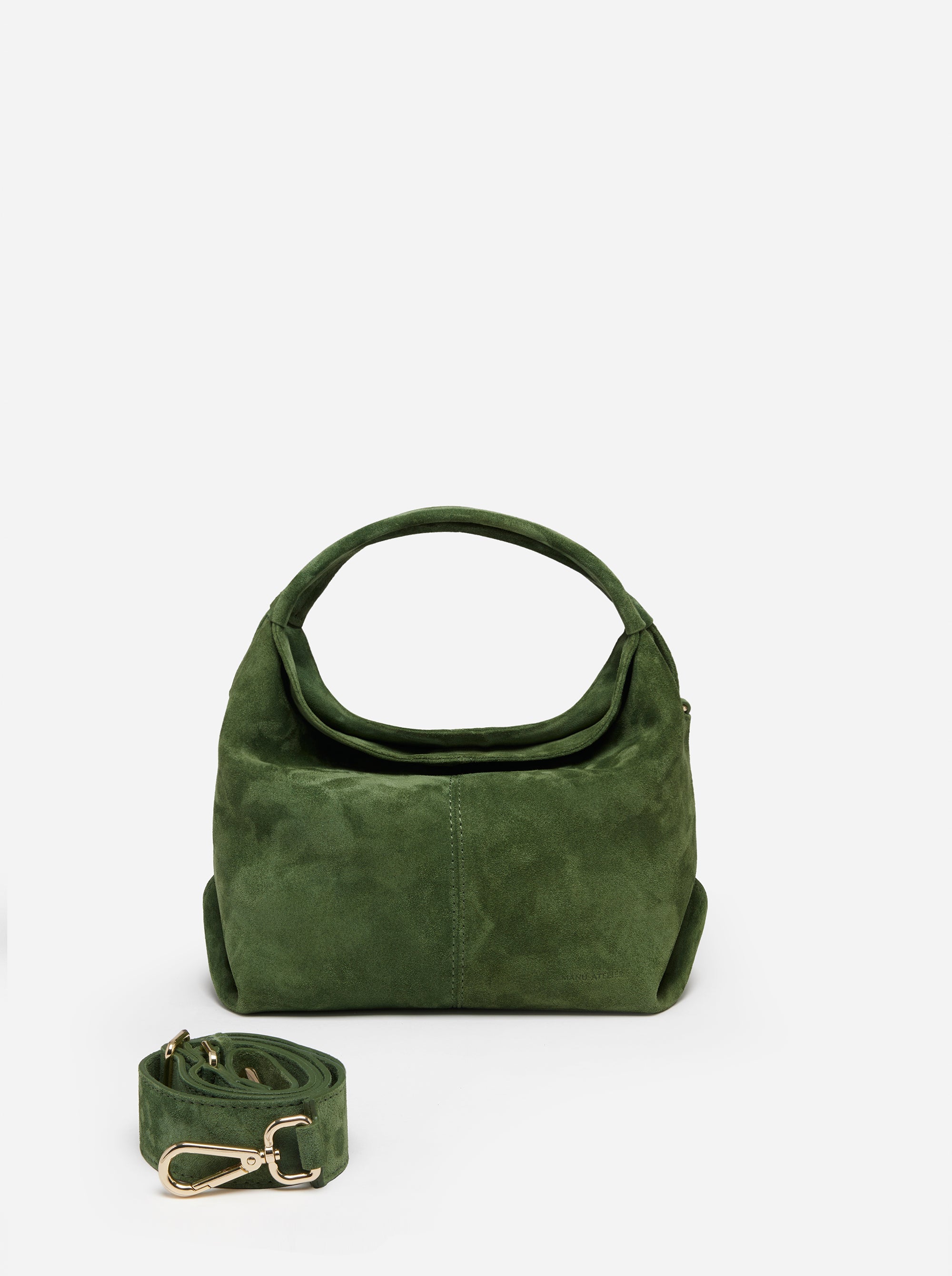 Mini Gala Velvet Green Suede Front
