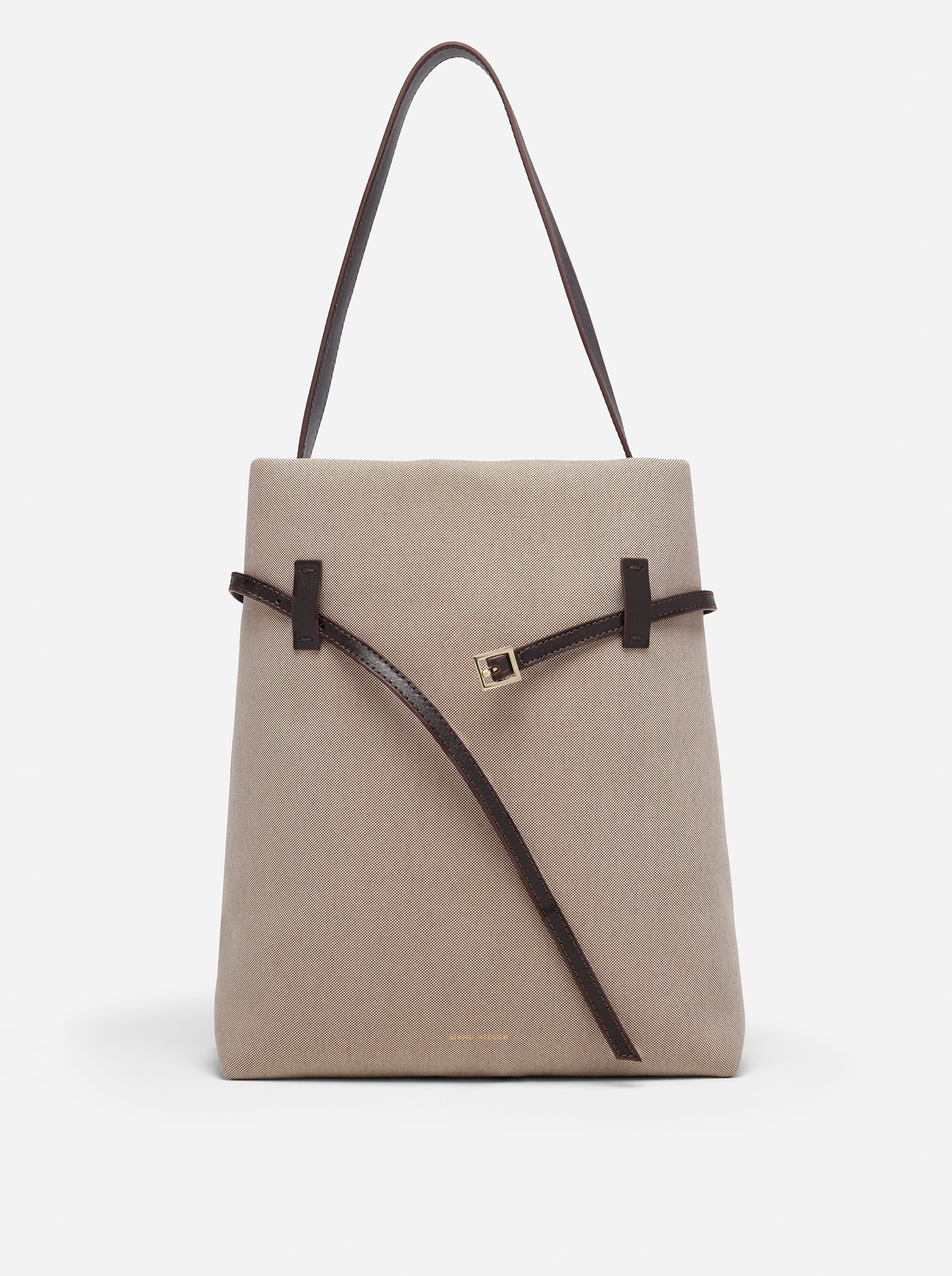 Tote du Jour Beige Canvas & Bitter Brown 