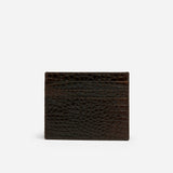 Manu Cardholder Deep Brown Croc Embossed Back