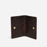 Manu Cardholder Deep Brown Croc Embossed Inside