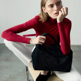 gala black suede on model